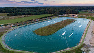 Wakeboarding, Waterskiing, and Cable Wake Parks in Užpelkiai: 313 Cable Park